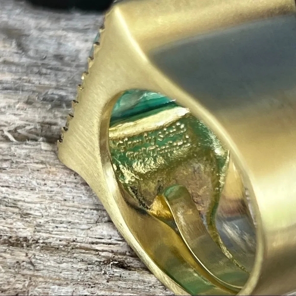 Faceted Turquoise 18k Gold Sheila Fajl GLOW Masterpiece Statement Ring Size 10 - Picture 11 of 15